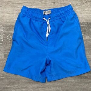 Ocean + Coast Blue Swim Trunks with Elastic Waist and Drawstring, Size Medium